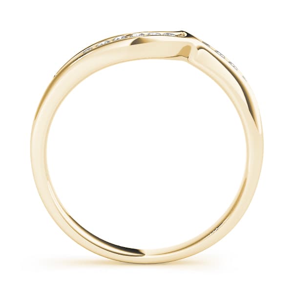 Curved Wedding Band (1/8 ct. tw.), Side view in yellow gold