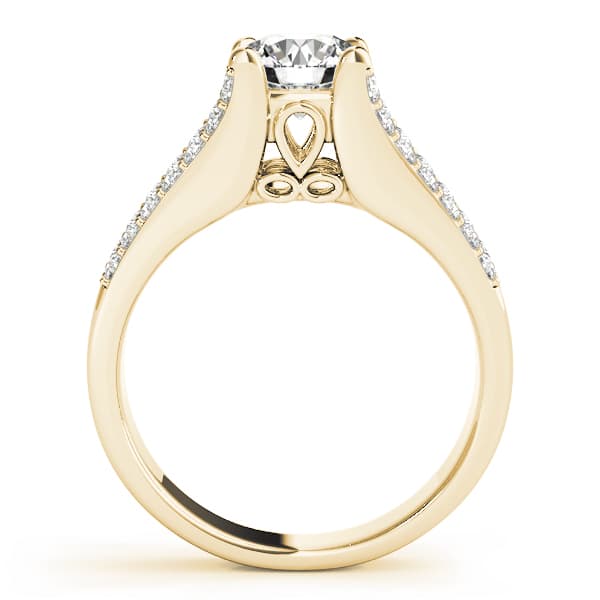 Multi-Row Engagement Ring, style 50346, Side view in yellow gold