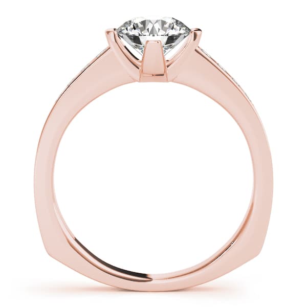 Channel Set Single Row Engagement Ring, style 50364, Side view in rose gold