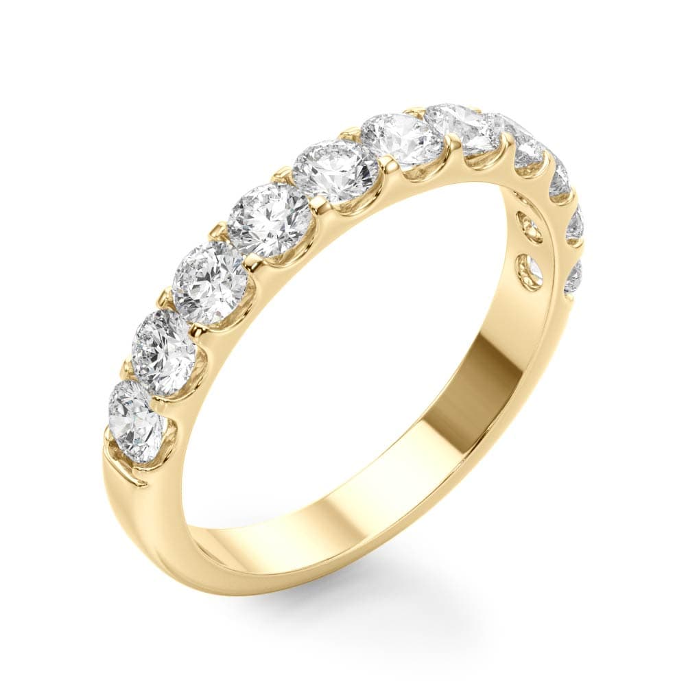Shared Prong Diamond Band (0.18 ct. tw.), Angle view in yellow gold