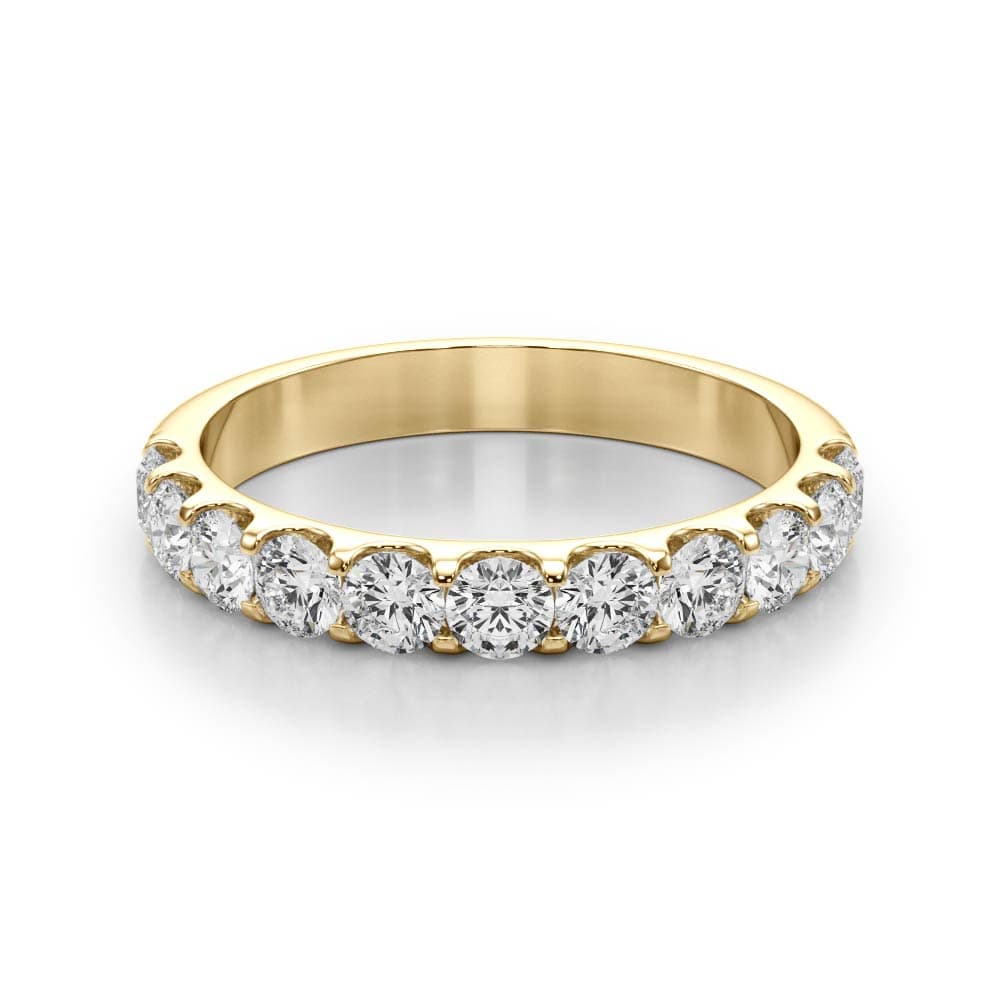 Shared Prong Diamond Band (0.18 ct. tw.), On hand view in yellow gold