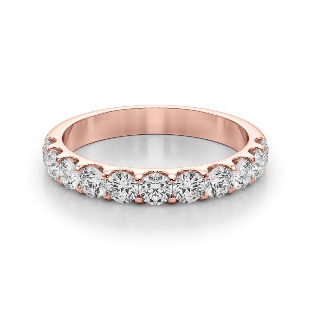 Shared Prong Diamond Band (3/8 ct. tw.), On hand view in rose gold