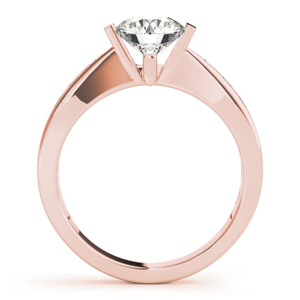 Channel Set Single Row Engagement Ring, style 50373, Side view in rose gold