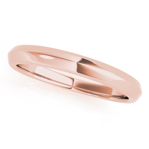Gold Wedding Band, Front view in rose gold