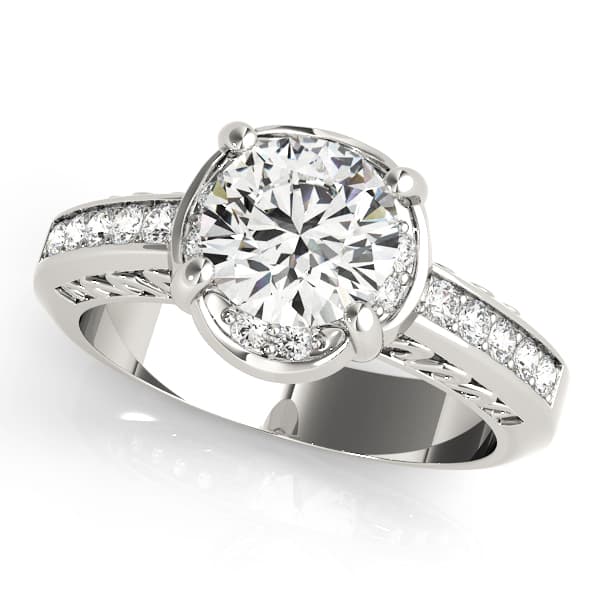 ENGAGEMENT RINGS SINGLE ROW PRONG — style 50376 in 10k White Gold