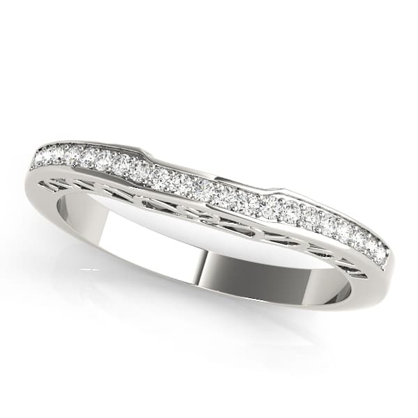 Wedding Bands Curved Bands — 1 1/4 CT — View 1