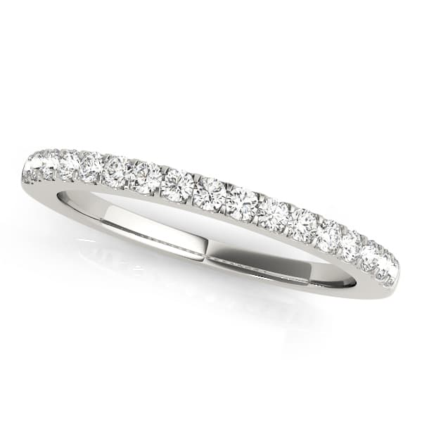 Shared Prong Wedding Band — 3/4 CT — View 1