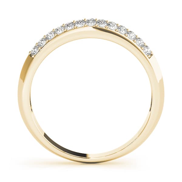 Multi-Row Pavé Wedding Bands (0.2 ct. tw.), Side view in yellow gold
