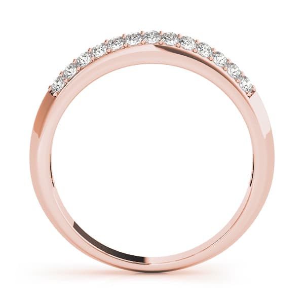 Multi-Row Pavé Wedding Bands (0.2 ct. tw.), Side view in rose gold