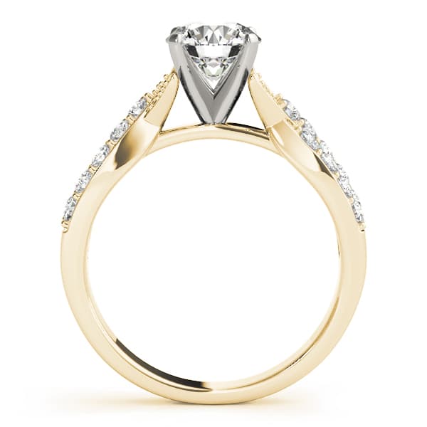 Multi-Row Twisted Shank Engagement Ring, style 50385, Side view in yellow gold