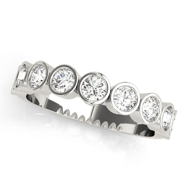 Bezel Set Wedding Bands — .05 CT — View 1