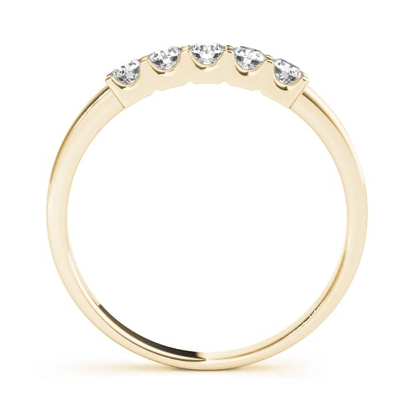 Shared Prong Wedding Band (0.85 ct. tw.), Side view in yellow gold