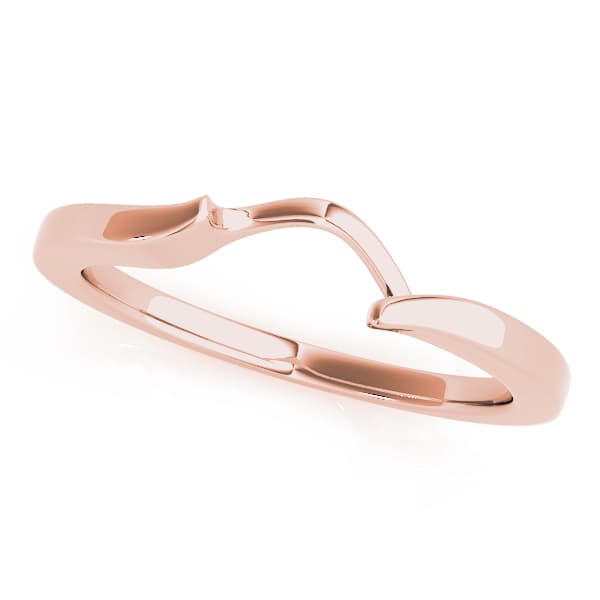 Curved Wedding Band, Front view in rose gold