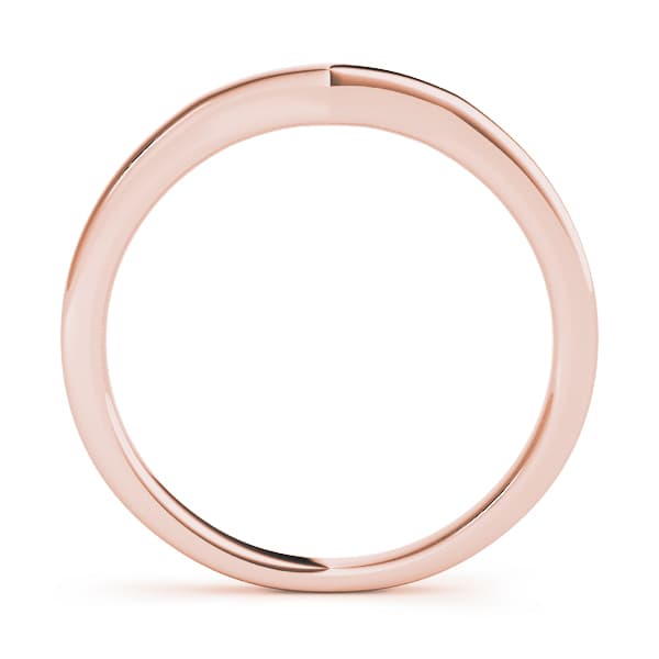 Curved Wedding Band, Side view in rose gold