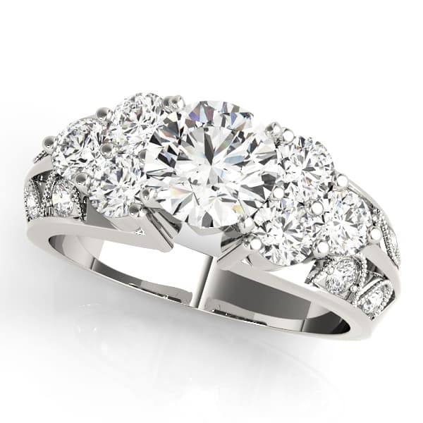 ENGAGEMENT RINGS CLUSTER SIDES — style 50410 in 10k White Gold