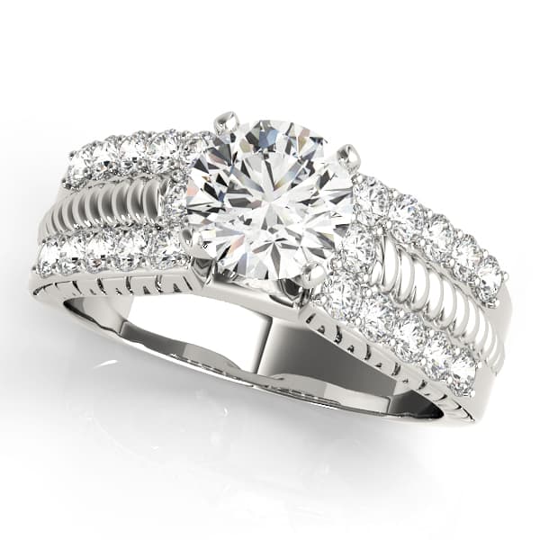 ENGAGEMENT RINGS ANTIQUE — style 50411 in 10k White Gold