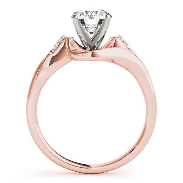 Bypass Swirl Engagement Ring, style 50423, Side view in rose gold