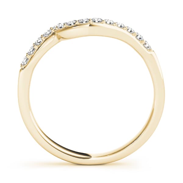 Curved Wedding Band (0.21 ct. tw.), Side view in yellow gold