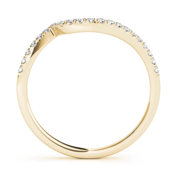 Split Prong Curved Wedding Bands (0.18 ct. tw.), Side view in yellow gold