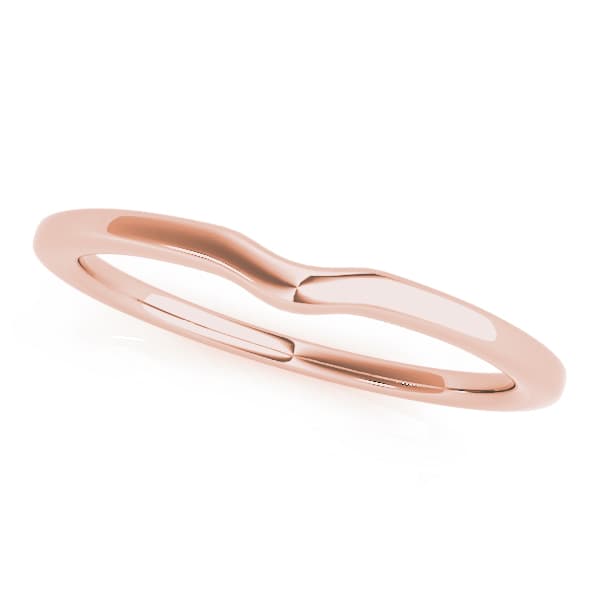 Curved Wedding Band, Front view in rose gold