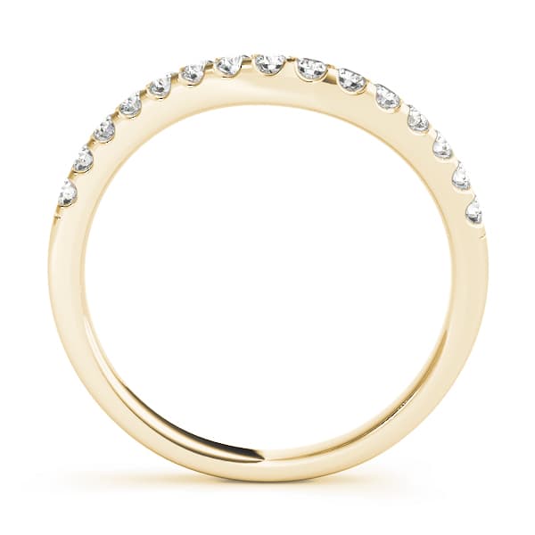 Split Prong Curved Wedding Bands (0.3 ct. tw.), Side view in yellow gold