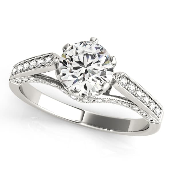 ENGAGEMENT RINGS SINGLE ROW PRONG — style 50458 in 10k White Gold