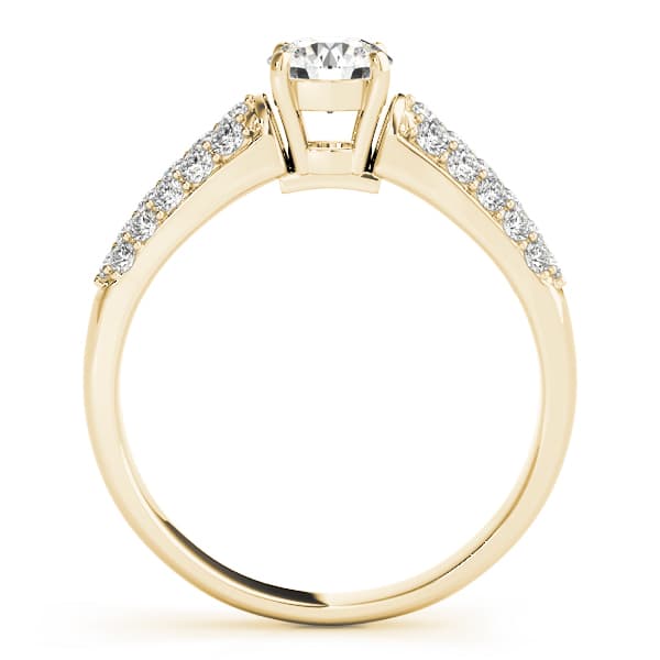 Pavé Engagement Ring, style 50466, Side view in yellow gold
