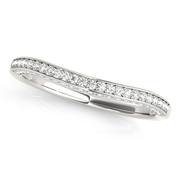 Prong In Channel Curved Wedding Bands — View 1