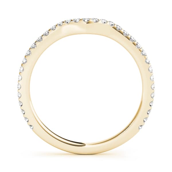 Split Prong Curved Wedding Bands (1/4 ct. tw.), Side view in yellow gold
