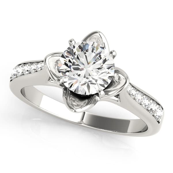 ENGAGEMENT RINGS SINGLE ROW PRONG — style 50512 in 10k White Gold