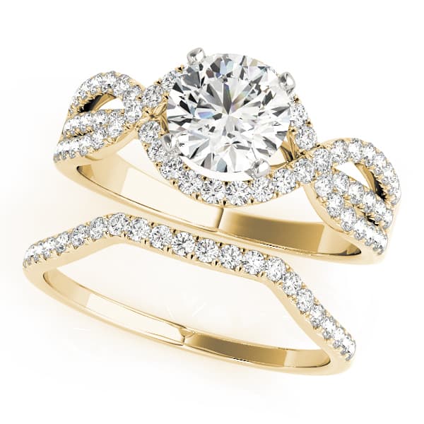 Multi-Row Engagement Ring, style 50519, On hand view in yellow gold