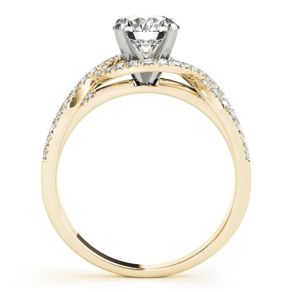Multi-Row Engagement Ring, style 50519, Side view in yellow gold