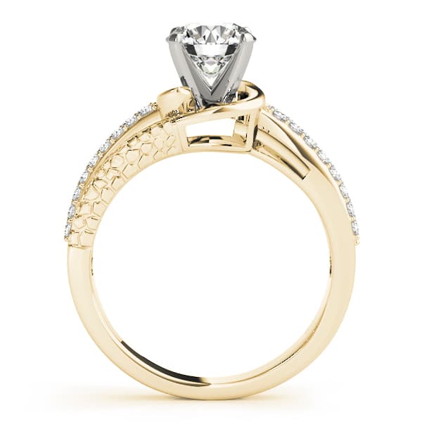 Bypass Multi-Row Pavé Engagement Ring, style 50521, Side view in yellow gold