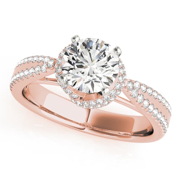 Multi-Row Engagement Ring, style 50527, Front view in rose gold