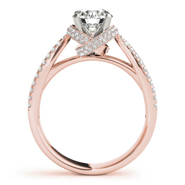 Multi-Row Engagement Ring, style 50527, Side view in rose gold