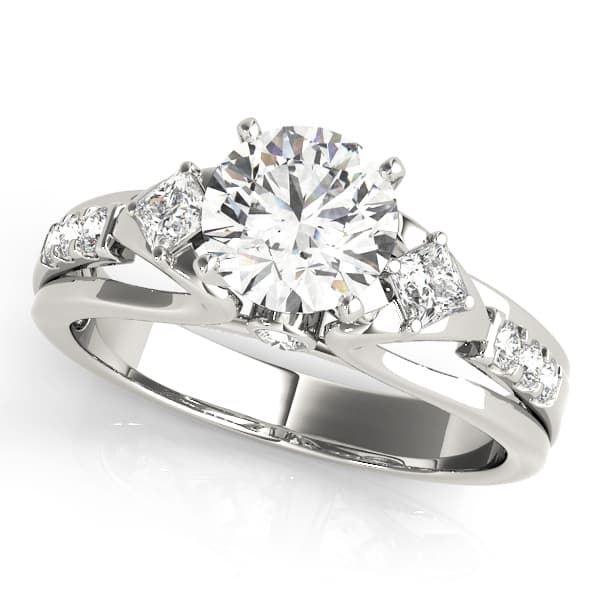 ENGAGEMENT RINGS 3 STONE ROUND — style 50528 in 10k White Gold