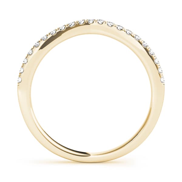 Prong Set Curved Wedding Bands (0.18 ct. tw.), Side view in yellow gold