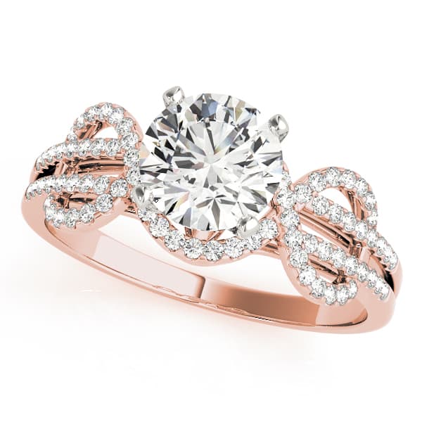 Multi-Row Engagement Ring, style 50539, Front view in rose gold