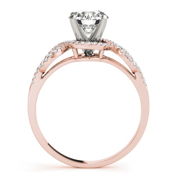 Multi-Row Engagement Ring, style 50539, Side view in rose gold