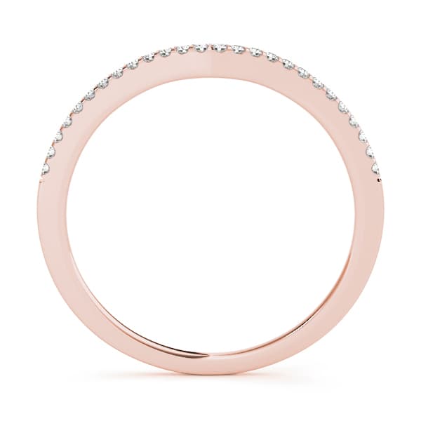 Single Row Curved Wedding Band (0.1 ct. tw.), Side view in rose gold