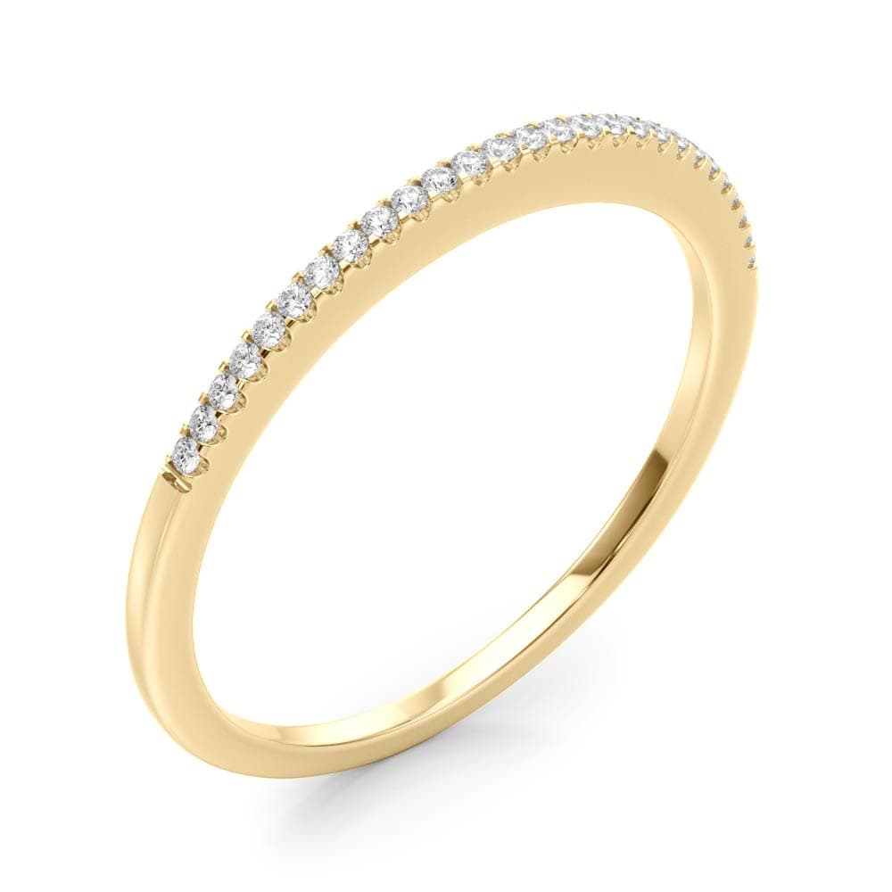 Shared Prong Wedding Band (0.08 ct. tw.), Angle view in yellow gold