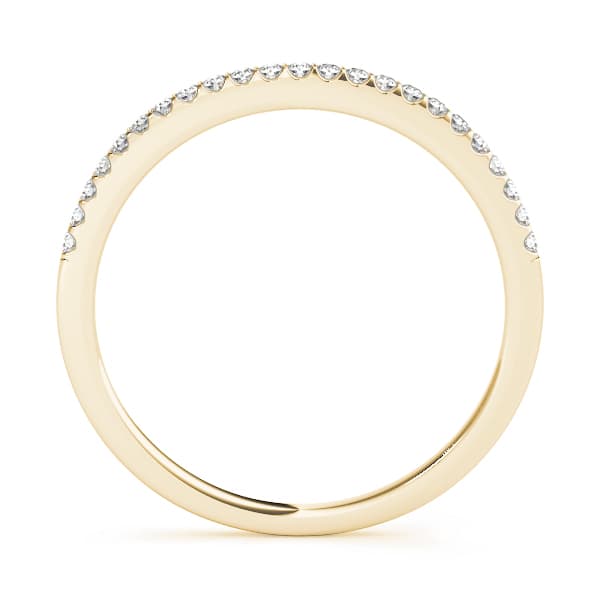 Prong Set Wedding Band (0.09 ct. tw.), Side view in yellow gold