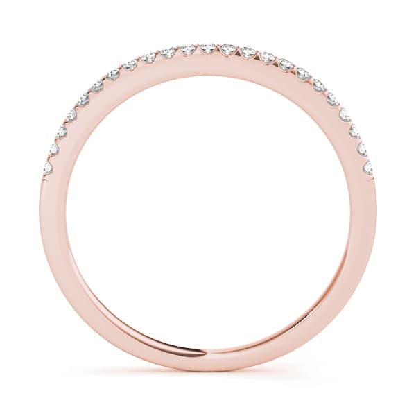 Prong Set Wedding Band (1/8 ct. tw.), Side view in rose gold
