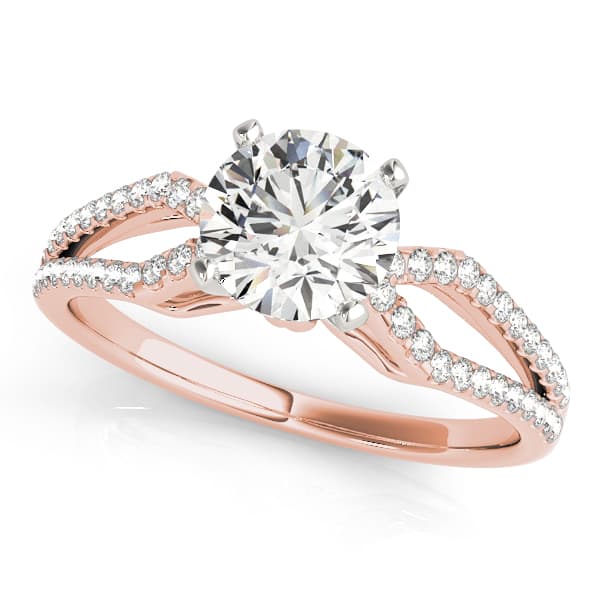 Multi-Row Engagement Ring, style 50555, Front view in rose gold