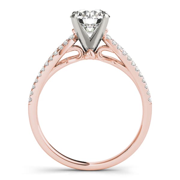 Multi-Row Engagement Ring, style 50555, Side view in rose gold