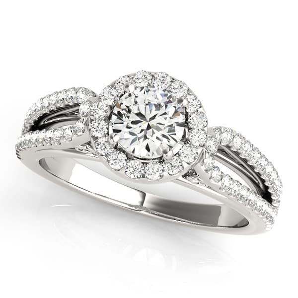 ENGAGEMENT RINGS HALO ROUND — style 50557 in 10k White Gold