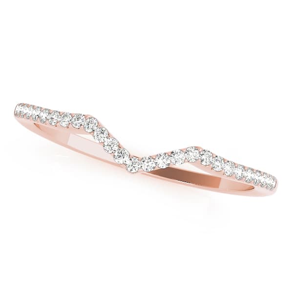 Single Row Curved Wedding Band (1/8 ct. tw.), Front view in rose gold