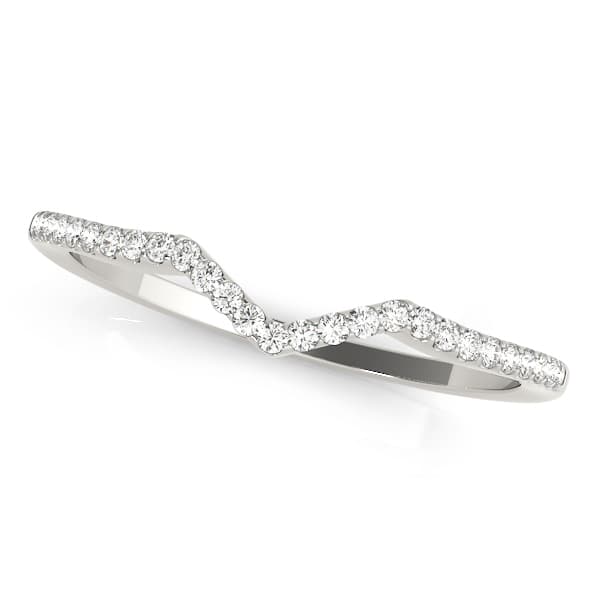 Single Row Curved Wedding Band — 1 CT — View 1