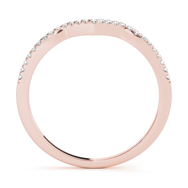 Single Row Curved Wedding Band (1/8 ct. tw.), Side view in rose gold