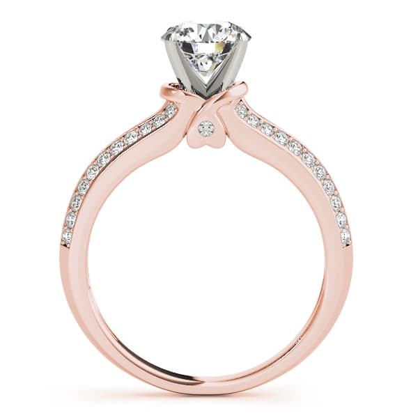 Multi-Row Engagement Ring, style 50562, Side view in rose gold